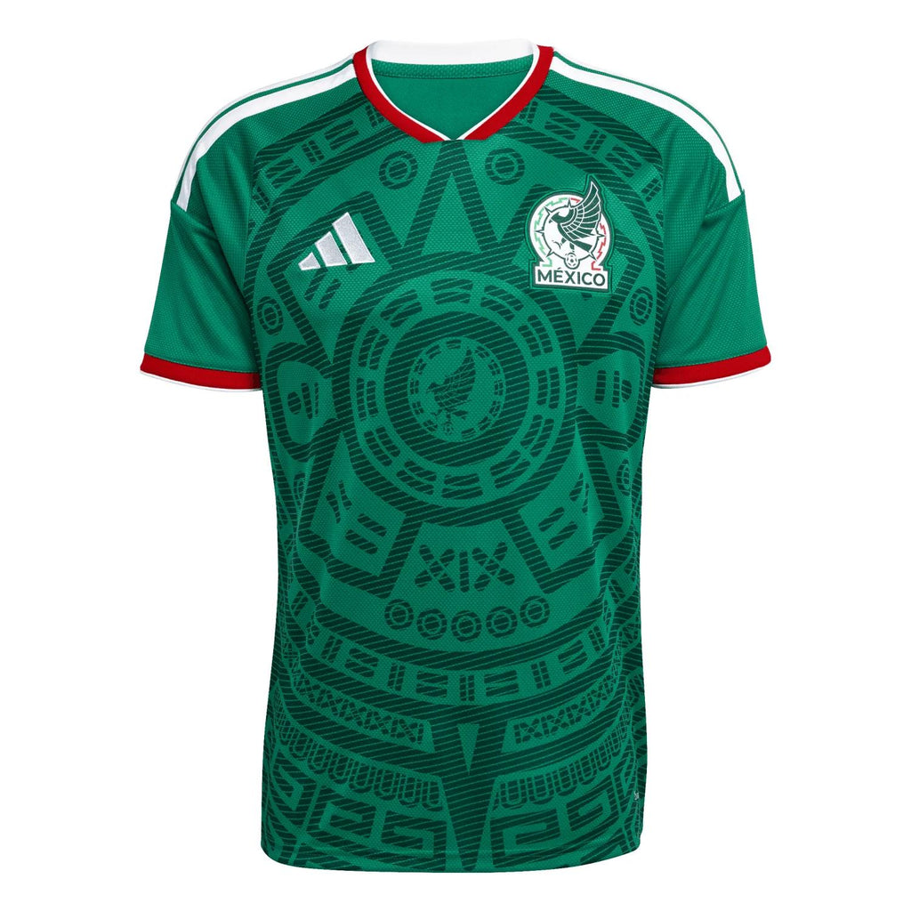 Mexico 2026 World Cup Home Soccer Jersey - Green Aztec Print