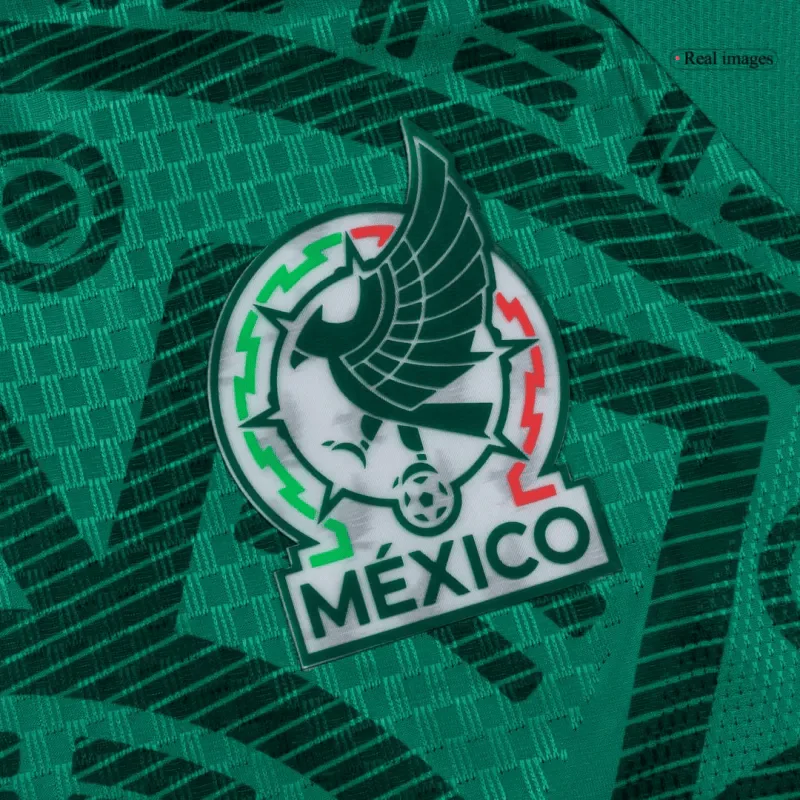 Mexico 2026 World Cup Home Soccer Jersey - Green Aztec Print